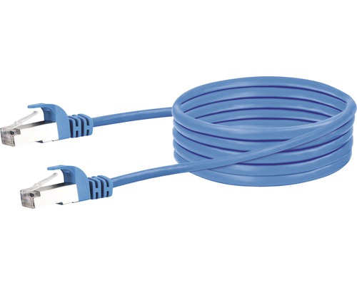 CAT 6 Netzwerkkabel SF/UTP 2x RJ45 Stecker 2,5 m blau Schwaiger CKB6050052