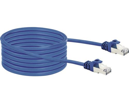 CAT 8 Netzwerkkabel S/FTP 2x RJ45 Stecker 5 m blau Schwaiger CKO8050531