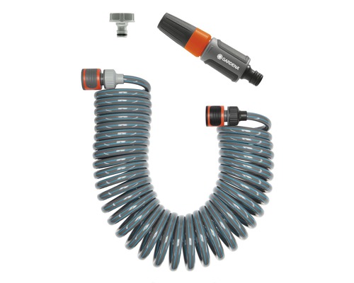 Spiralschlauch-Set GARDENA 10 m Gardena Spiralschlauch Set mit Spritze und Wasserhahnanschluss