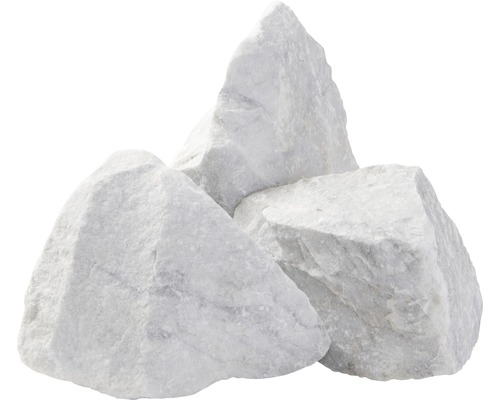 Drei weiße Marmorsteine