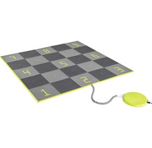 Quadratische, elektronische Tanzmatte mit Zahlenfeld und Fußschalter