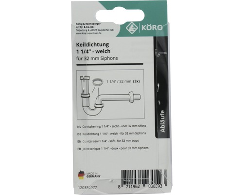 Keildichtung 1 1/4 Zoll weich für 32 Millimeter Siphons