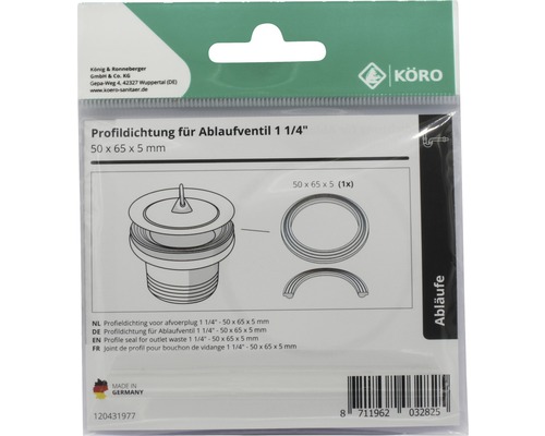 Profil Dichtung für Ablaufventil, 50x65x5 Millimeter