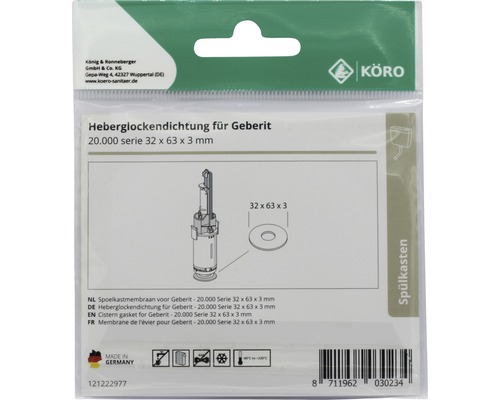 Heberglockendichtung für Geberit 32x63x3 Millimeter