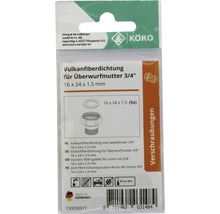 Vulkanfiberdichtung für Überwurfmutter 3/4 Zoll, 16x24x1,5 mm