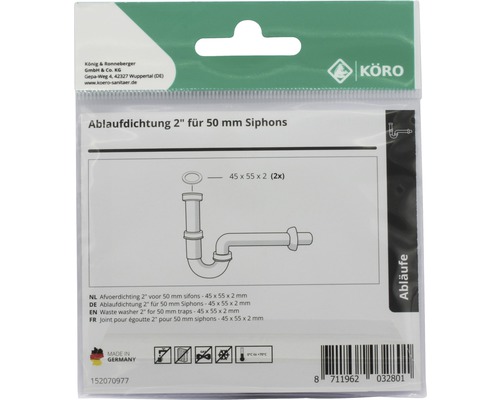 Ablaufdichtung zwei Zoll für 50 Millimeter Siphons