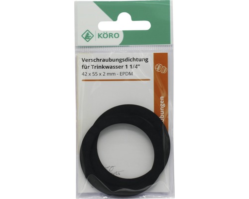 Verschraubungsdichtung für Trinkwasser 1 1/4 Zoll, 42 x 55 x 2 Millimeter aus EPDM