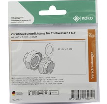 Trinkwasser Verschraubungsdichtung 1 1/2 Zoll, 46 x 62 x 2 mm, EPDM