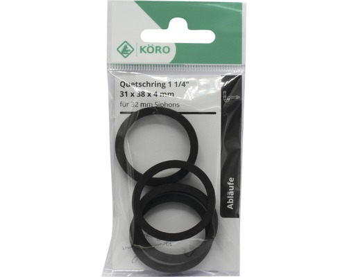 Quetschringe 1 1/4 Zoll, 31 x 38 x 4 Millimeter für 32 Millimeter Siphons in Verpackung