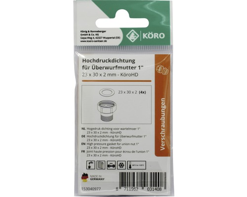 Hochdruckdichtung für Überwurfmutter, 23x30x2 mm