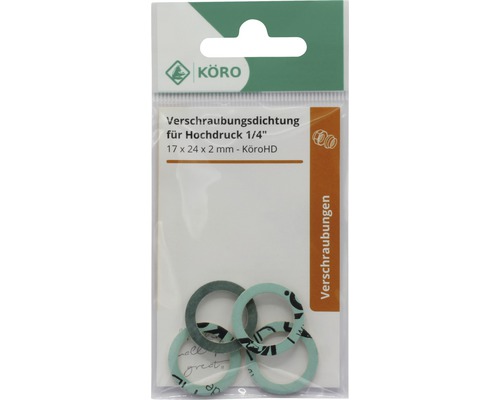 Köro Verschraubungsdichtungen für Hochdruck 1/4 Zoll, 17 x 24 x 2 Millimeter