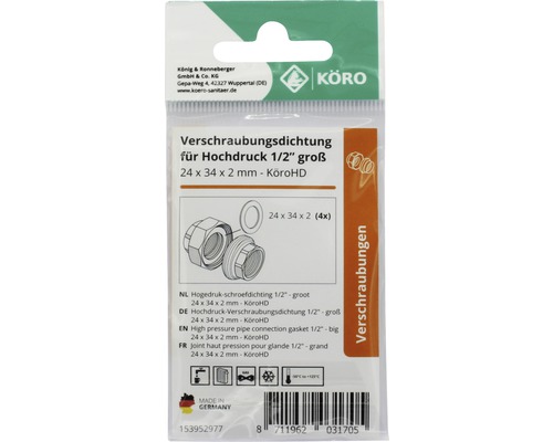 Hochdruck Verschraubungsdichtung 1/2 Zoll