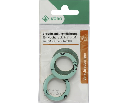 Hochdruck Verschraubungsdichtung 1/2 Zoll, Größe 24 x 34 x 2 mm
