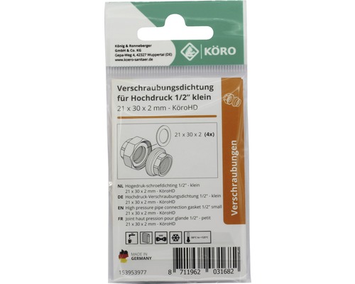 Hochdruck Verschraubungsdichtung 1/2 Zoll klein, 21 x 30 x 2 Millimeter