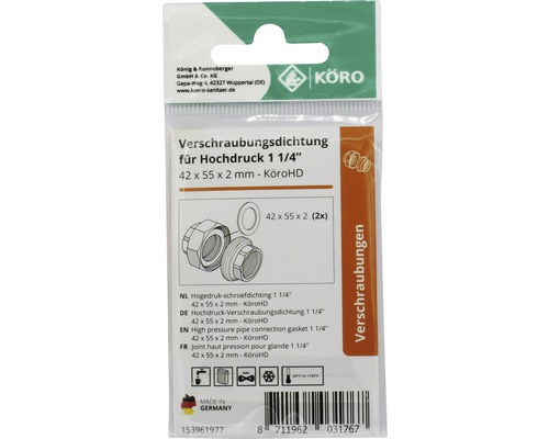 Hochdruck Verschraubungsdichtung 1 1/4 Zoll, Größe 42 x 55 x 2 mm, KÖRO