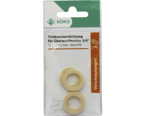 Trinkwasserdichtung für Überwurfmutter, 3/4 Zoll, 16 x 24 x 2 Millimeter