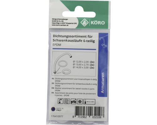 Sechsteiliges Dichtungssortiment für Schwenkausläufe