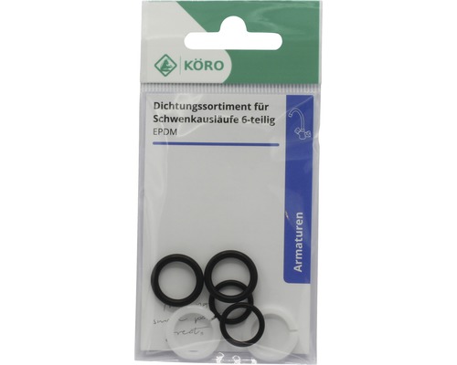 Körö Dichtungssortiment für Schwenkausläufe, 6-teilig, EPDM