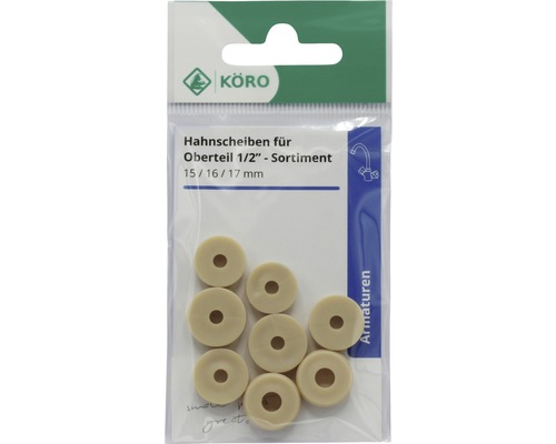 Hahnscheiben Sortiment 15/16/17 Millimeter im Blister