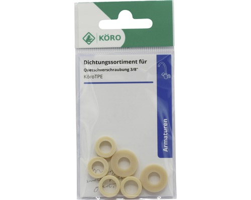 Dichtungssortiment für Quetschverschraubung 3/8 Zoll von KöroTPE in Verpackung