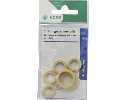 Dichtungssortiment für Quetschverschraubung 1/2 Zoll plus 3/4 Zoll im Kunststoffbeutel