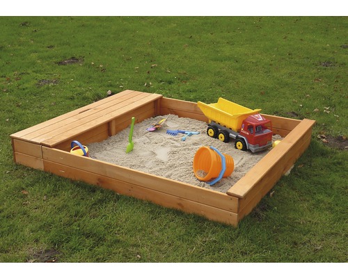 Sandkasten Multi mit Sitzbox Holz 172 x 140 x 22 cm braun