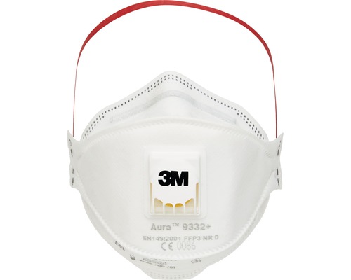 Atemschutzmaske 3M™ 9332 Pro 10, 10 Stück, Schutzstufe FFP3 3M Aura 9332+ Feinstaubmaske mit Ausatemventil