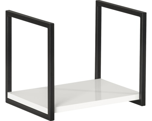 Wandregal Fackelmann New York BxHxT 33 x 28 x 28 cm weiß hochglanz Wandregal mit Metallrahmen und einem Regalbrett
