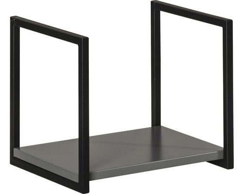 Wandregal Fackelmann New York BxHxT 33 x 28 x 28 cm grau matt Brennholzregal aus Metall