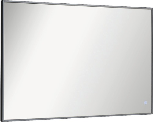 LED Badspiegel Fackelmann eckig 68 x 100 cm schwarz