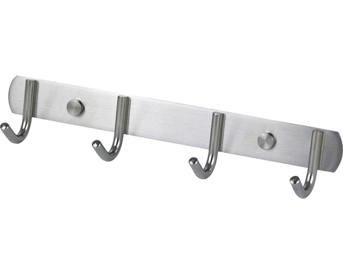 Garderobenleiste mit vier Haken aus Edelstahl
