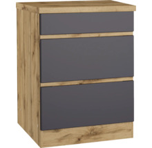 Auszugunterschrank Held Möbel PISA BxTxH 60 x 60 x 86 cm Frontfarbe grau matt Korpusfarbe wildeiche-thumb-0