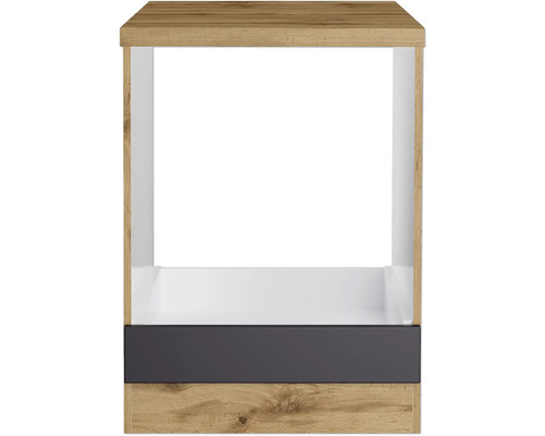 Held Möbel Herdumbauschrank PISA BxTxH 60 x 60 x 86 cm grau matt zerlegt 480.2.6311 Regal mit Holzstruktur und einer Schublade