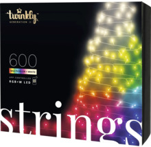 Verpackung einer Twinkly Lichterkette mit 600 mehrfarbigen und weißen RGBW LEDs, App gesteuert.