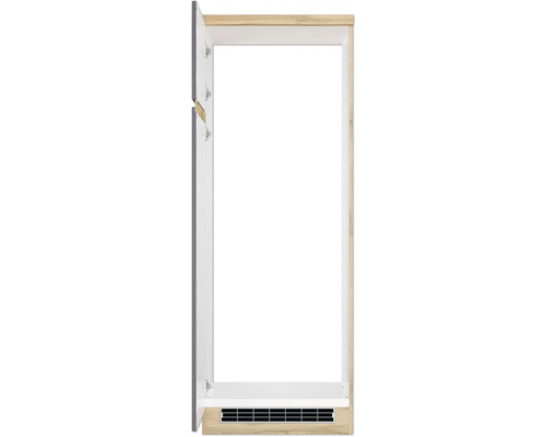 Offener Hochschrank mit Tür und Sockelblende