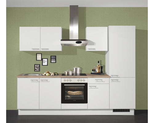 PICCANTE Plus Küchenzeile mit Geräten Piccante 270 cm Frontfarbe weiß matt Korpusfarbe weiß montiert
