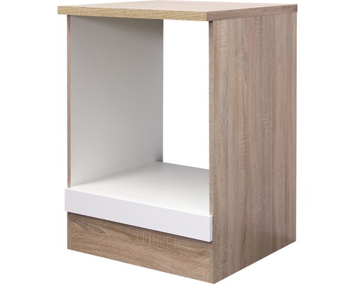 Flex Well Herdumbauschrank Samoa BxTxH 60 x 60 x 85 cm weiß matt zerlegt 00007538 Offenes Holzregal mit einer Ablage