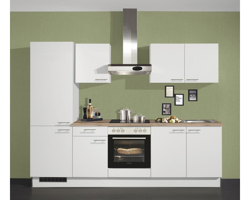 PICCANTE Plus Küchenzeile mit Geräten Piccante 270 cm Frontfarbe weiß matt Korpusfarbe weiß montiert