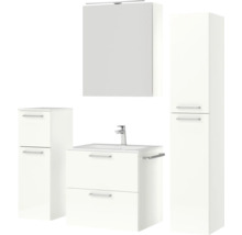 Badezimmer-Set mit Waschtischunterschrank, Spiegelschrank und Hochschrank