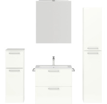 Badezimmerset mit Waschbeckenunterschrank, Spiegelschrank und Hochschränken