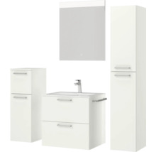 Badezimmer-Set mit Waschbeckenunterschrank, Spiegelschrank und Hochschrank