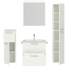 Badezimmer-Set mit Spiegelschrank, Waschbeckenunterschrank und Hochschrank