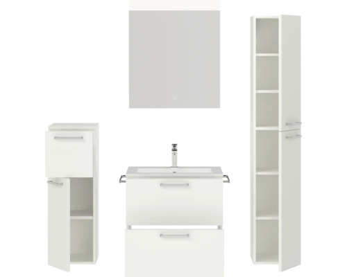 Badezimmer-Set mit Spiegelschrank, Waschbeckenunterschrank und Hochschrank