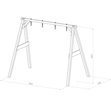 Schaukel 4-in-1 SportsFun Holz grau