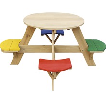 Kinder Picknicktisch RAXI UFO rund 4-Sitzer Holz bunt-thumb-1