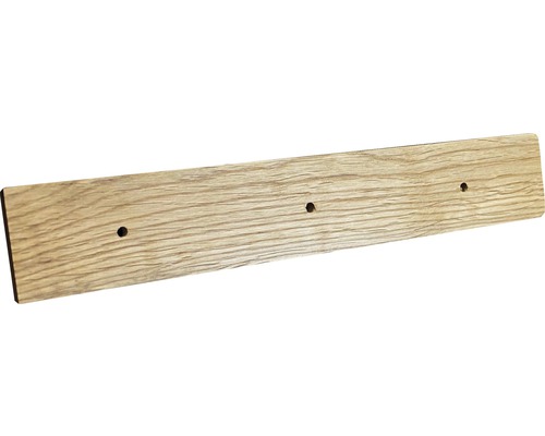Garderobenleiste für 3 Knöpfe Eckig Holz eiche matt 270x44x12 mm