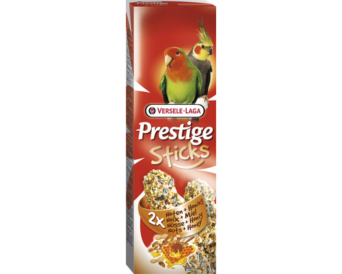 Vogelsnack VERSELE-LAGA Prestige Sticks mit Nüsse & Honig 2 x 70 g für Großsittiche und Zwergpapageien