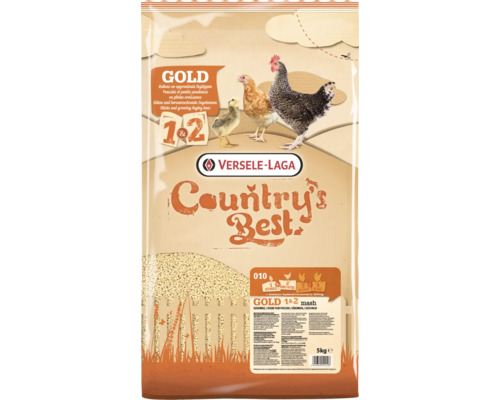 Geflügelfutter VERSELE-LAGA Country's Best GOLD 1 und 2 Mash 5kg Kükenmehl, Starter- und Wachstumfutter für Legehennen