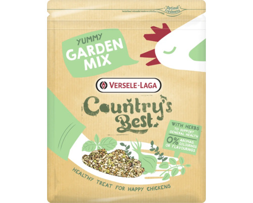 Gefügelfutter VERSELE-LAGA Country's Best Snack Garden Mix 1kg Snackmischung mit Kräuterpellets für Hühner
