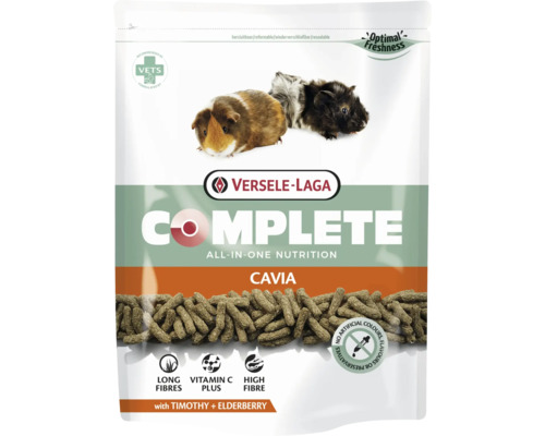Nagerfutter VERSELE-LAGA Complete Cavia 500g extrudiere Bröckchen mit Gemüse (10% Karotten) hoher Rohfasergehalt (20 %) für Meerschweinchen im Frischebeutel